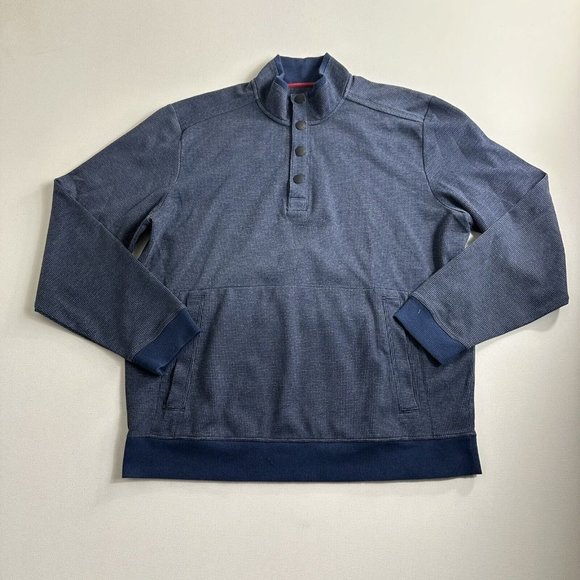 Tommy Bahama Quarter 1/4 Snap Pullover Sweater Blue Mens Size Large Casual‎ - Picture 1 of 11